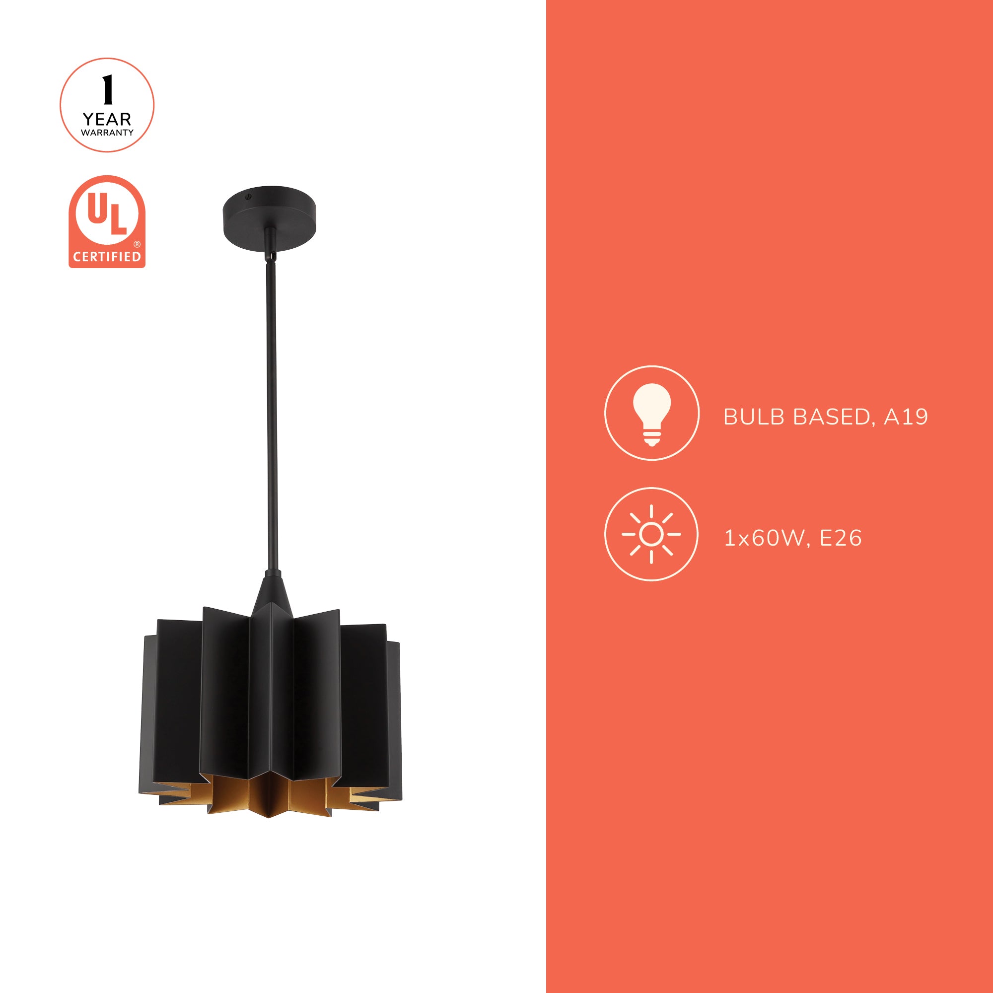 Plisse 12-in Pendant