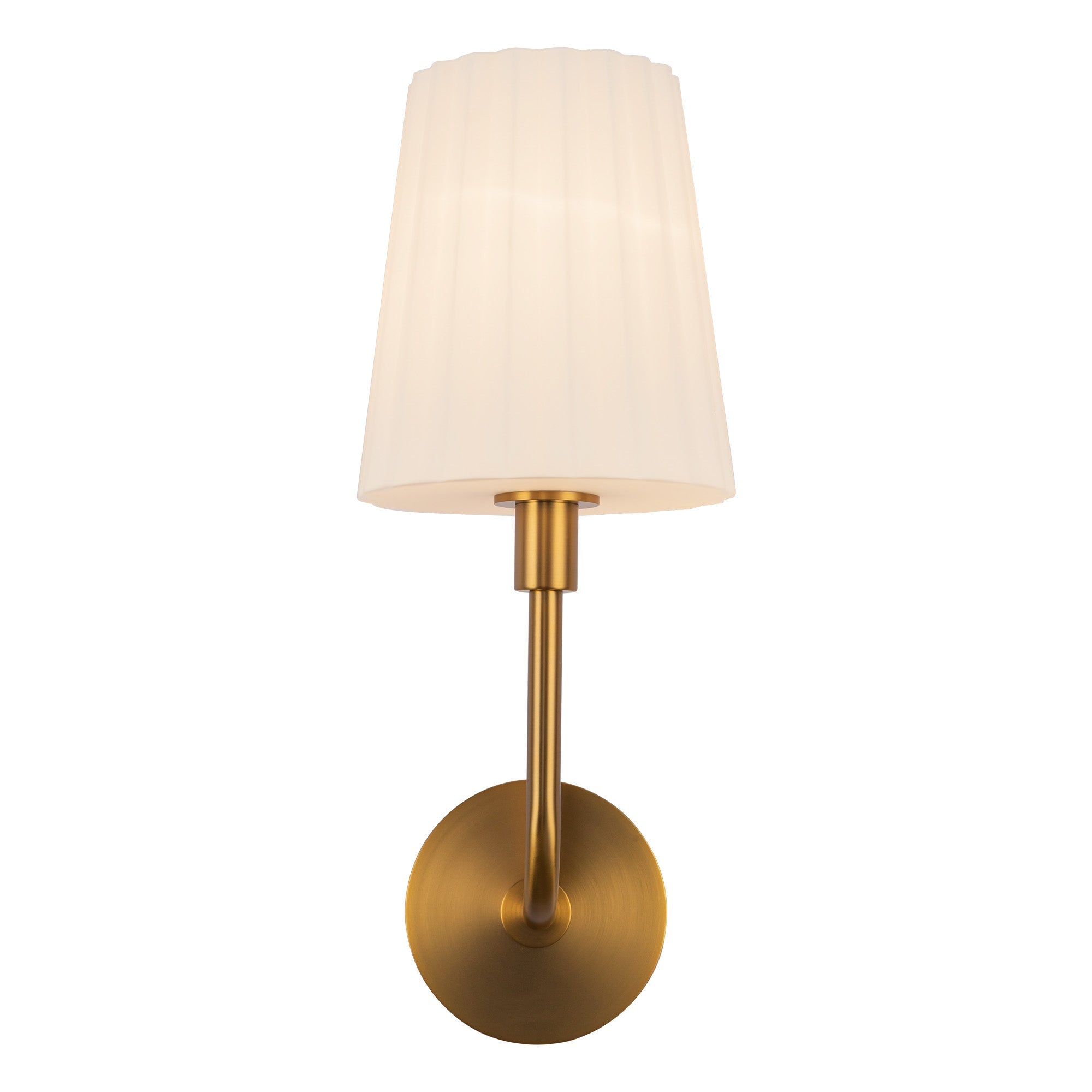 Plisse 7-in Wall/Vanity Light — Aged Gold/Opal Matte Glass