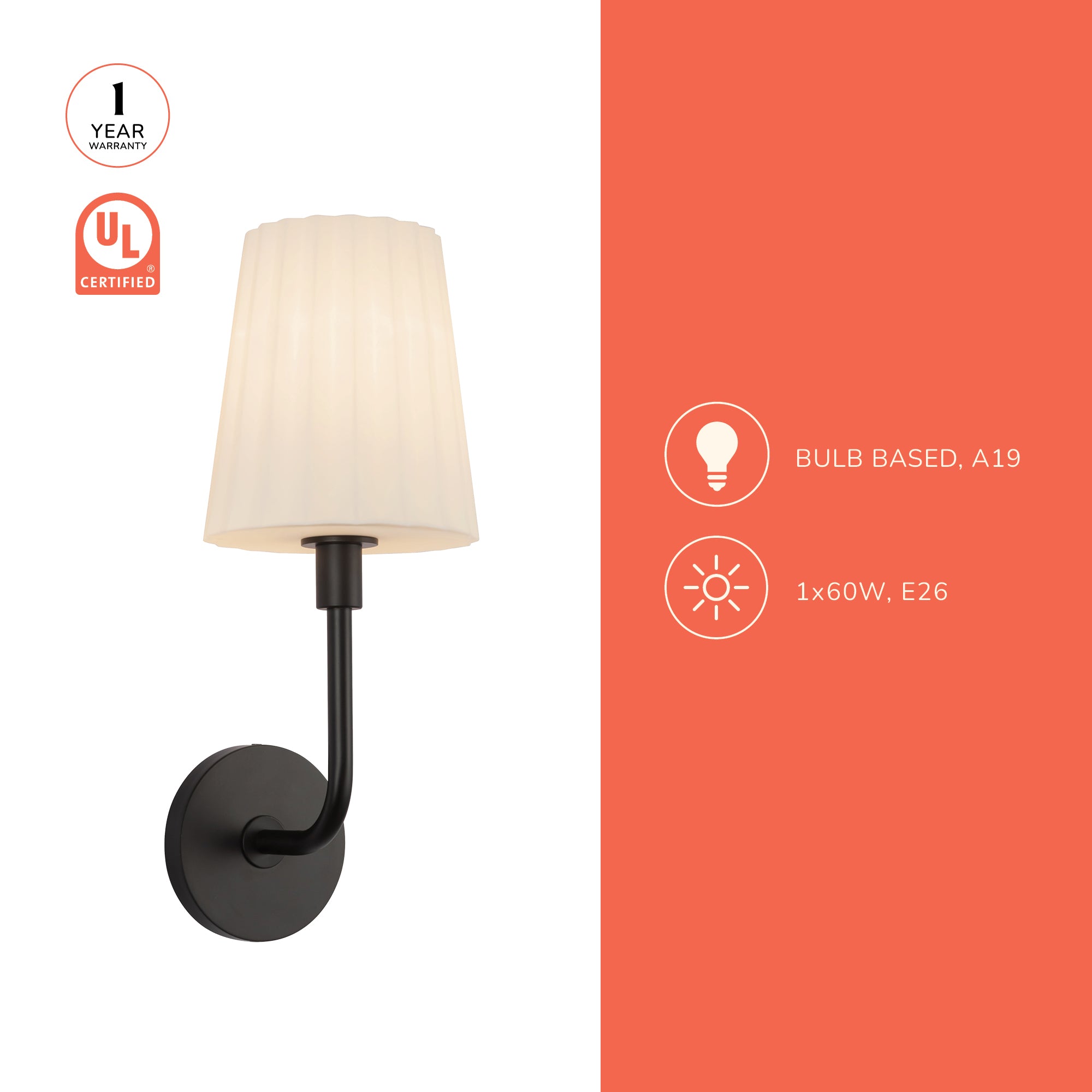 Plisse 7-in Wall/Vanity Light