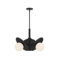 Plume 22-in Chandelier — Matte Black/Opal Glass