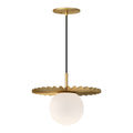 Plume 12-in Pendant — Brushed Gold/Opal Matte Glass