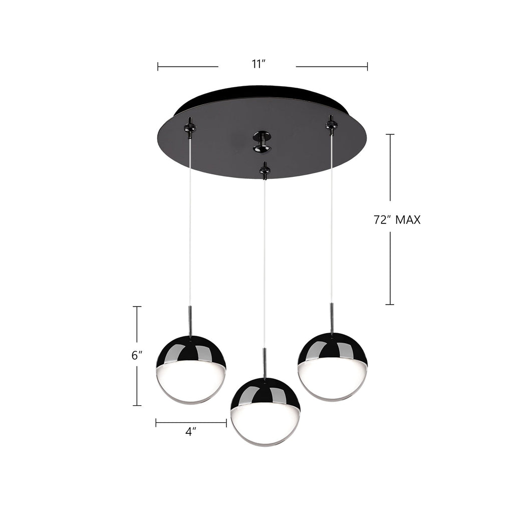 Pluto 4-in 3 Head Multi Pendant