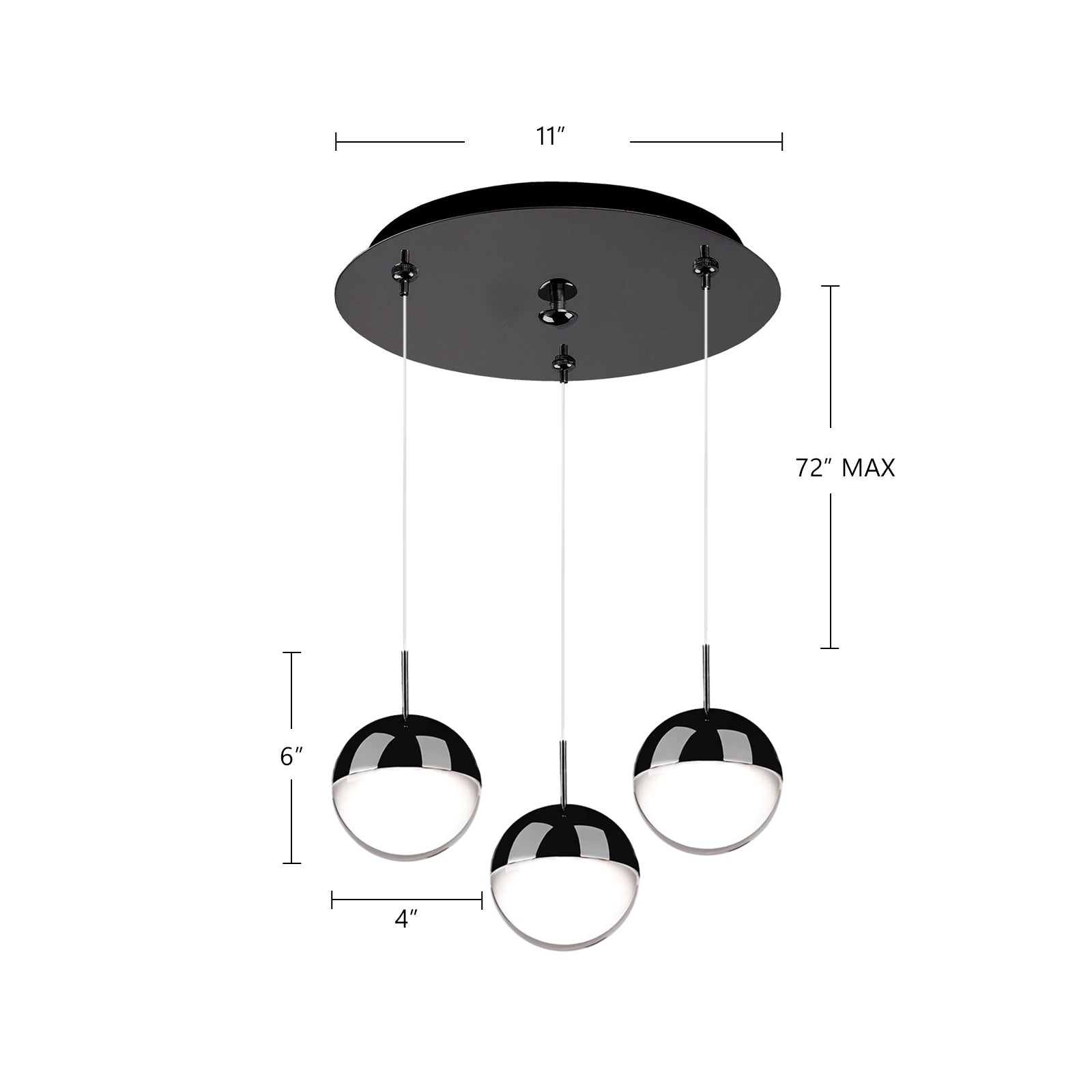 Pluto 4-in 3 Head Multi Pendant