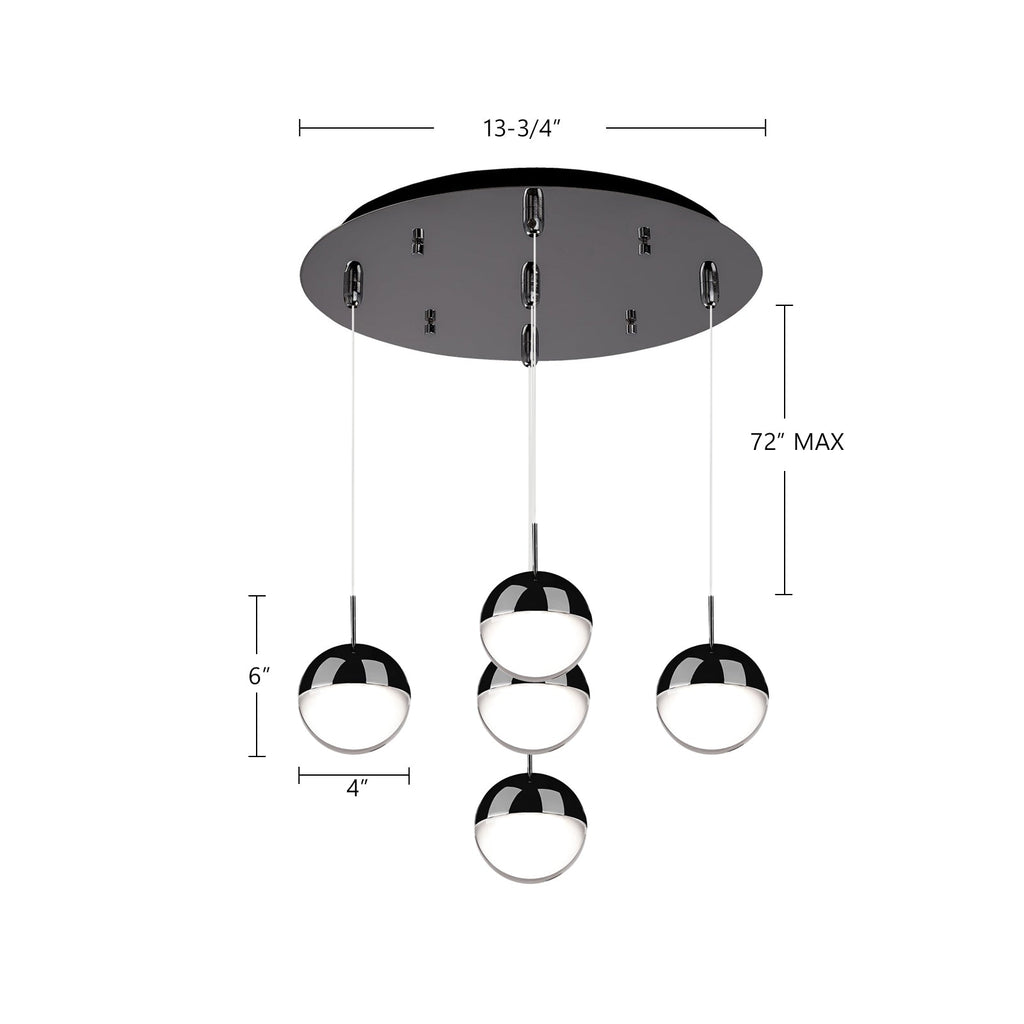 Pluto 4-in 5 Head Multi Pendant