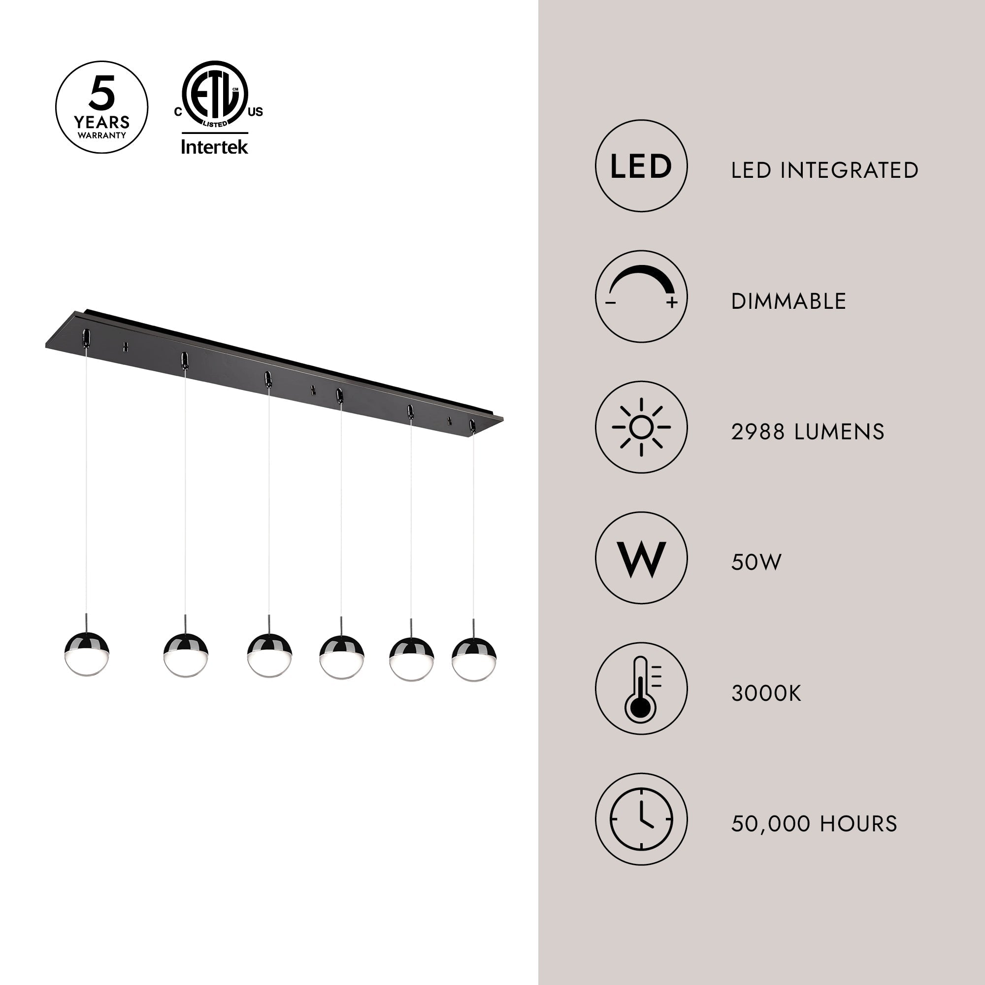 Pluto 4-in 6 Head Multi Pendant