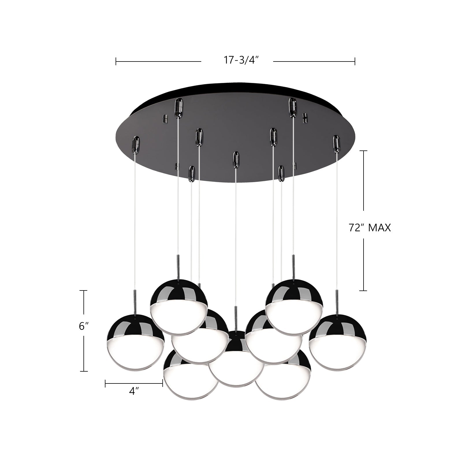 Pluto 4-in 9 Head Multi Pendant