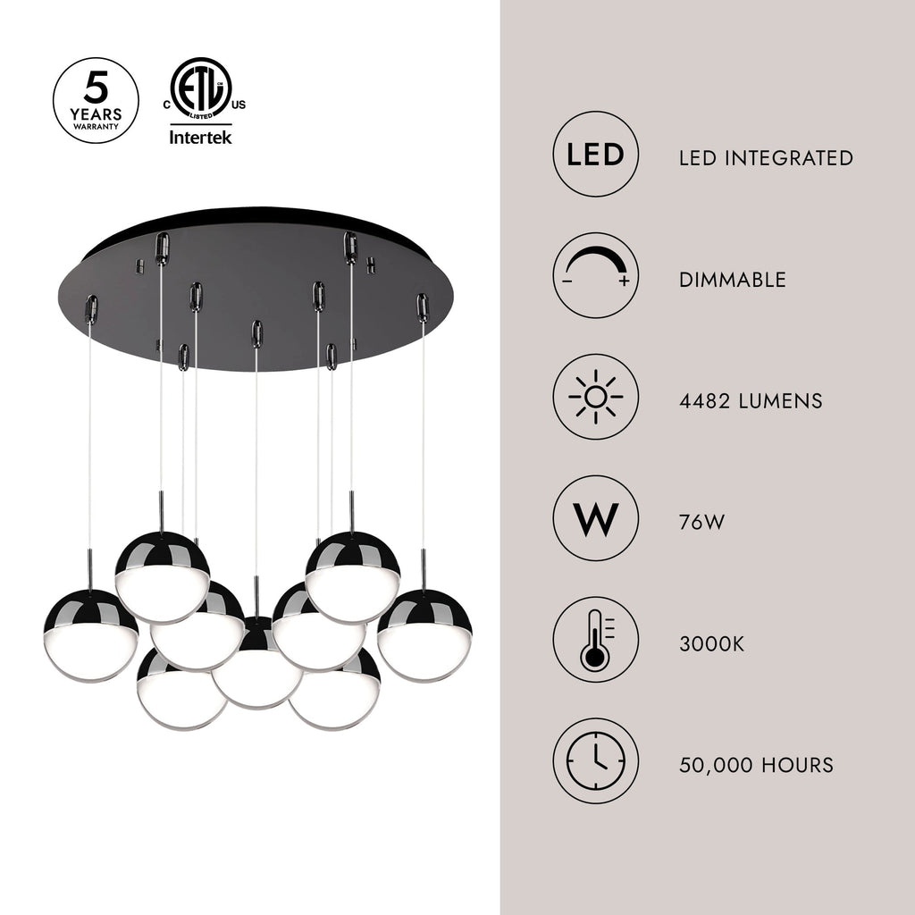 Pluto 4-in 9 Head Multi Pendant