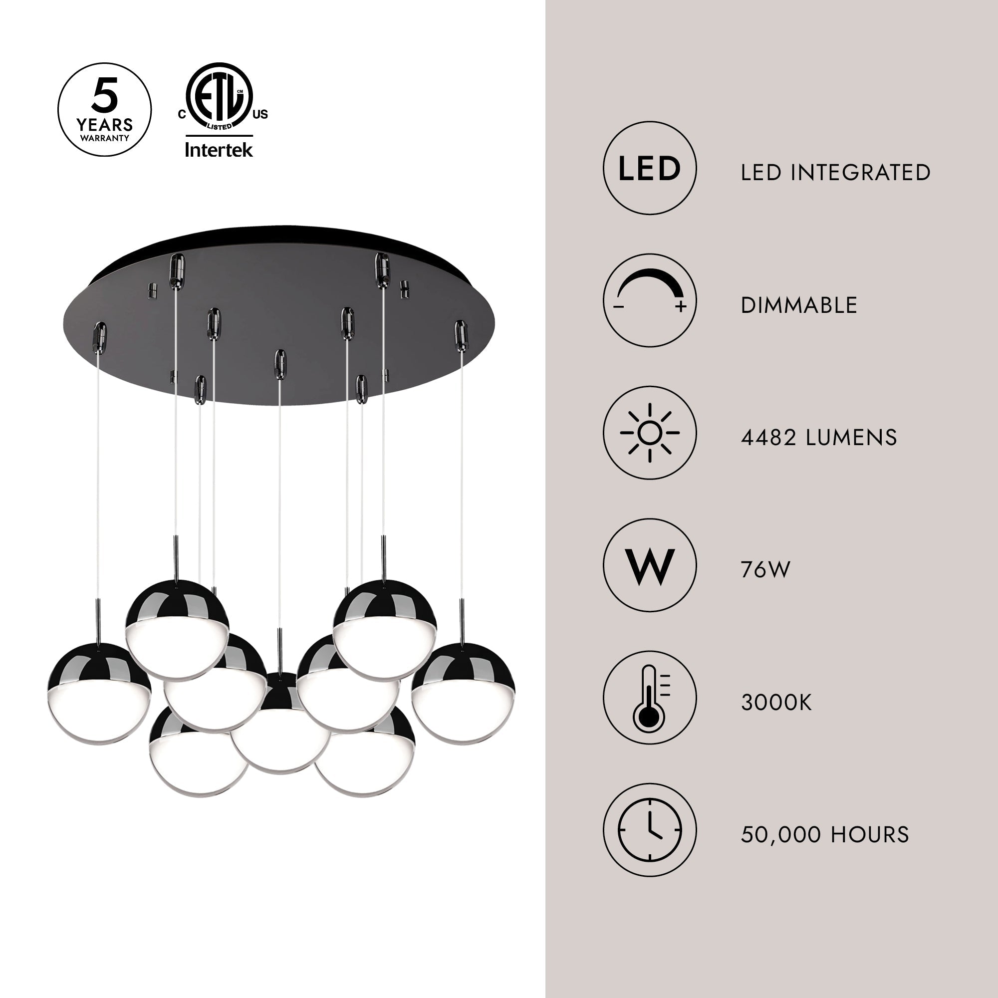 Pluto 4-in 9 Head Multi Pendant