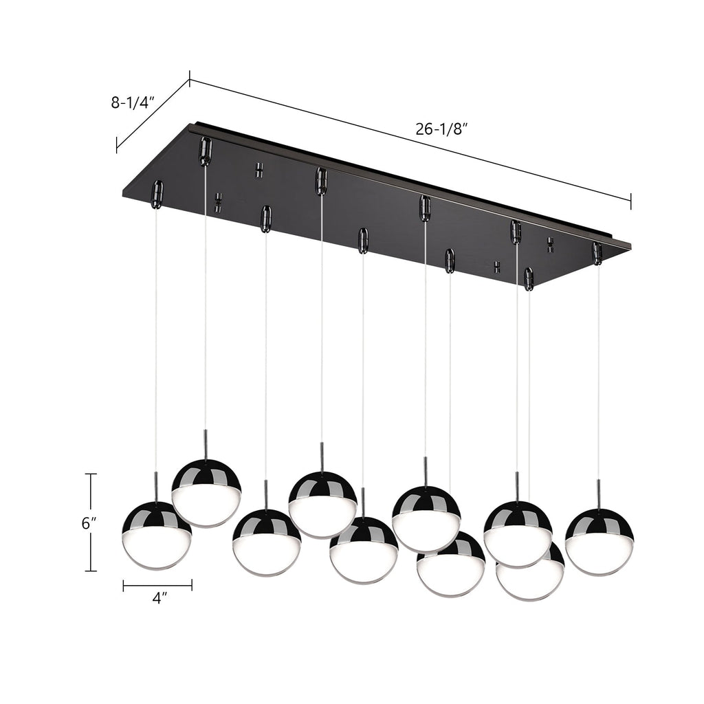 Pluto 4-in 10 Head Multi Pendant