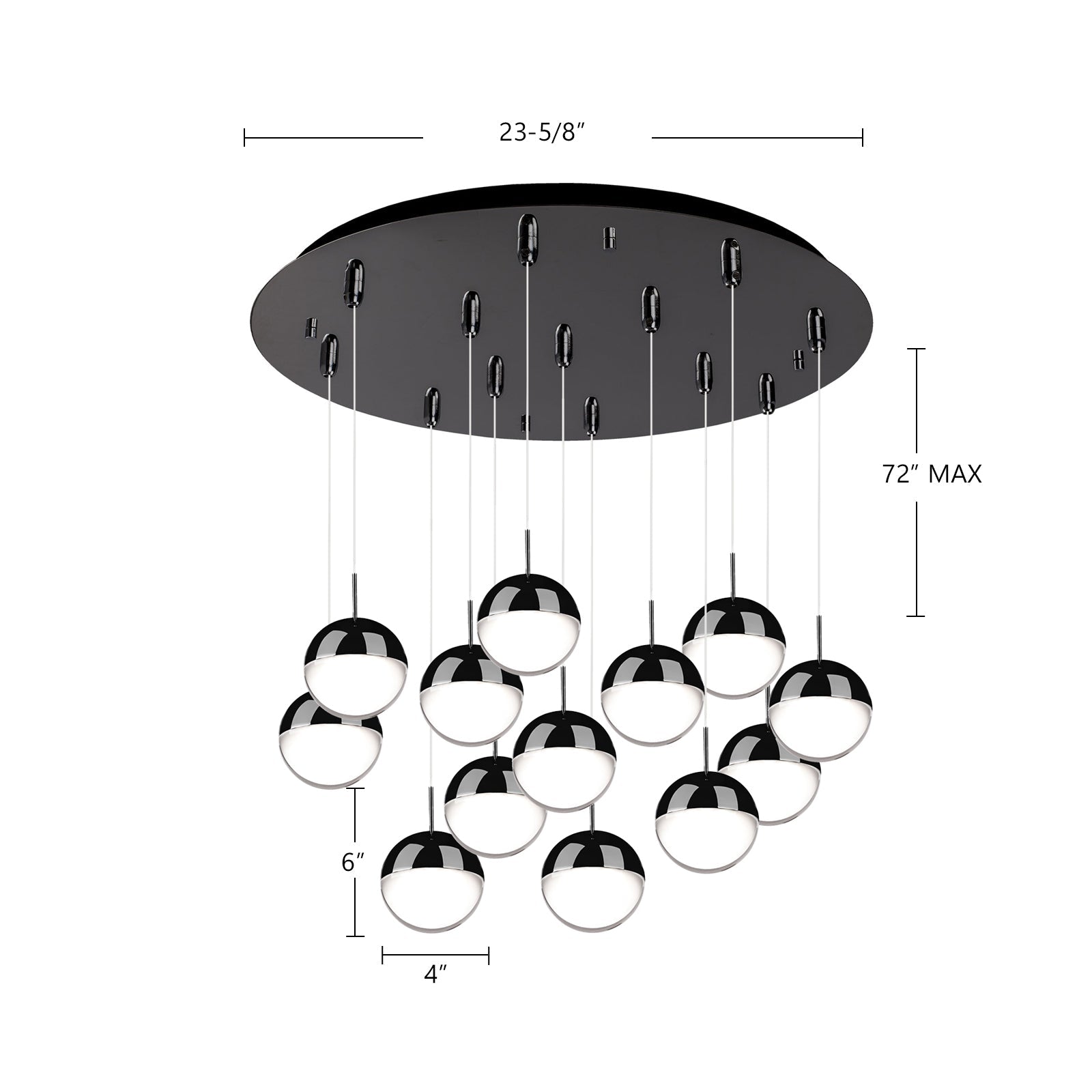 Pluto 4-in 13 Head Multi Pendant