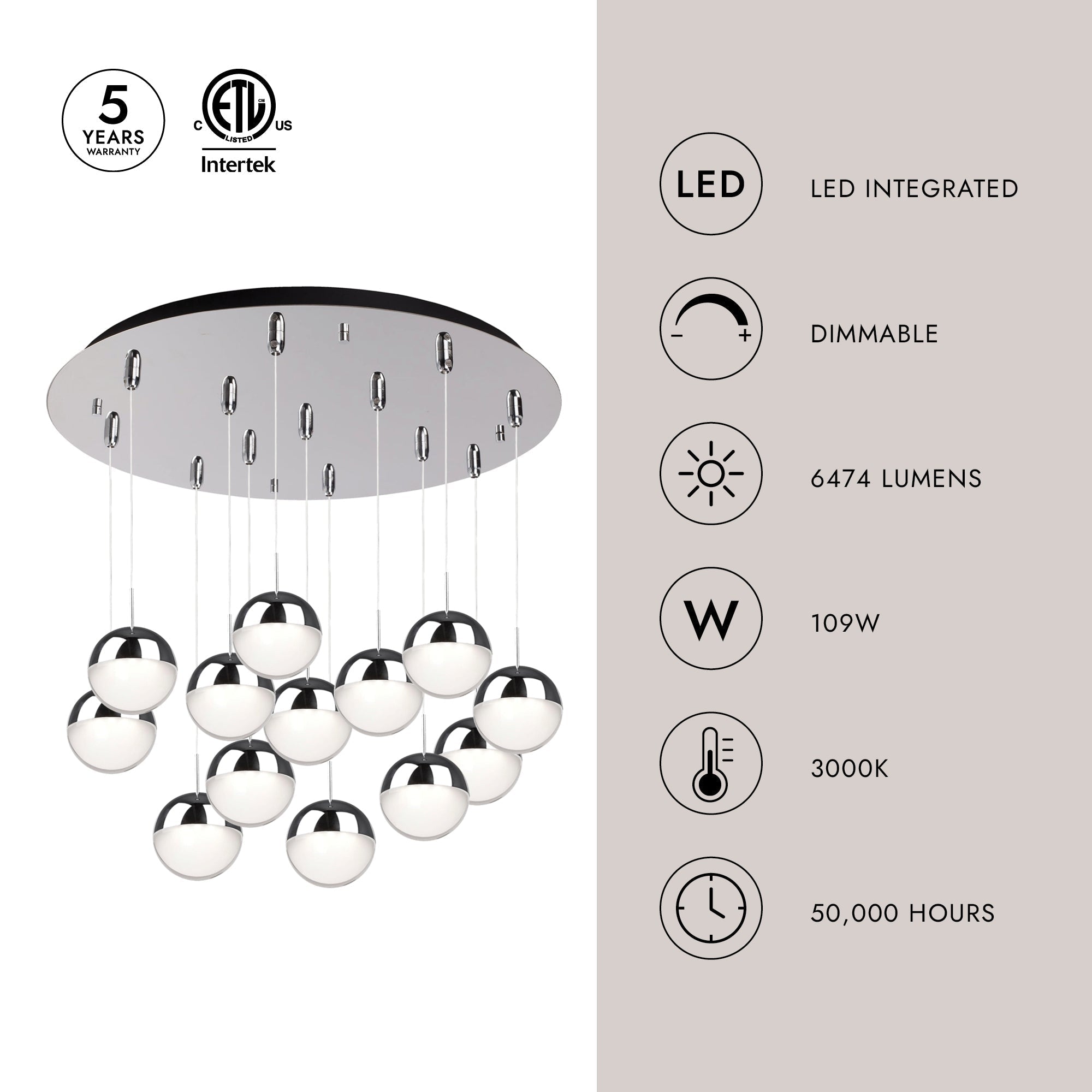 Pluto 4-in 13 Head Multi Pendant