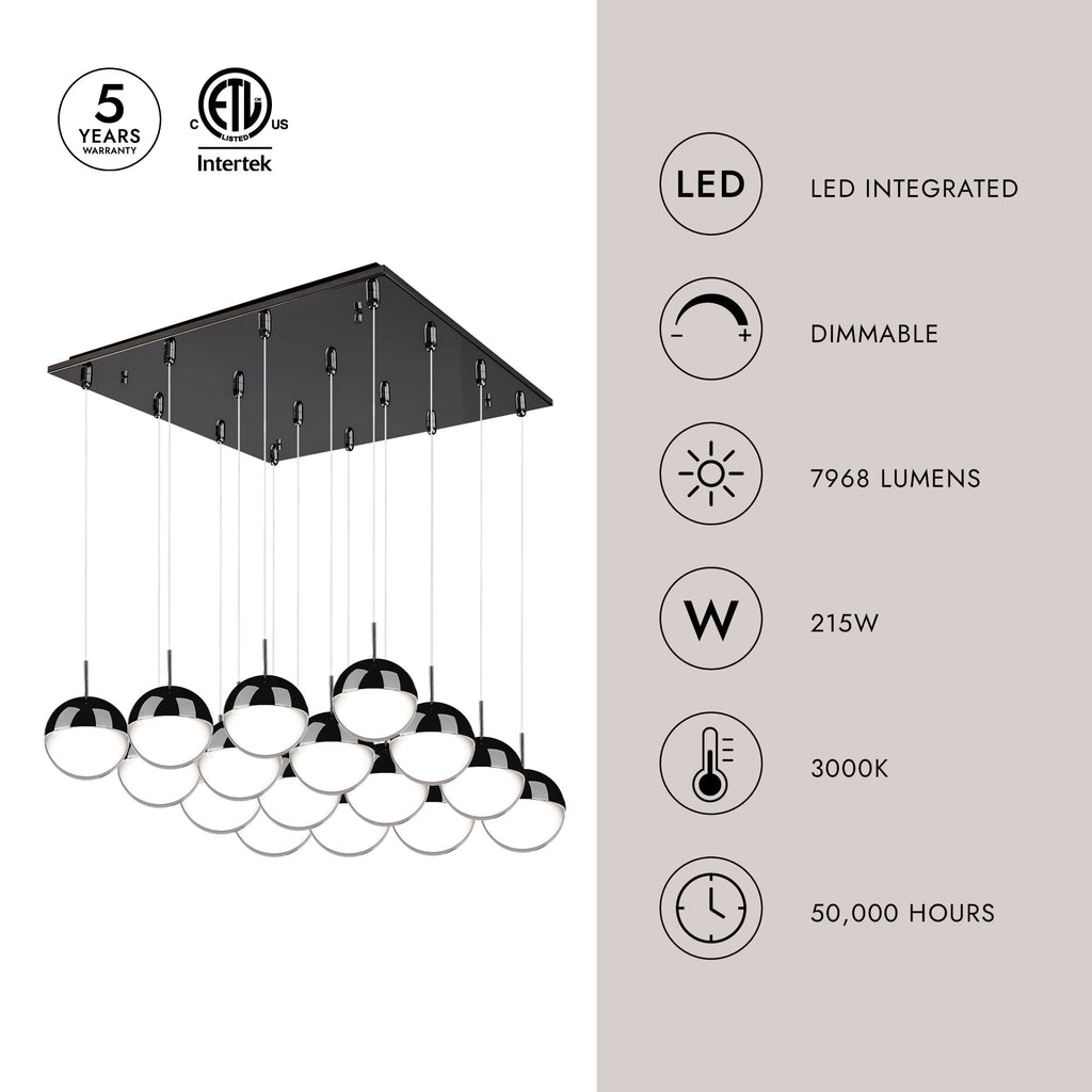 Pluto 4-in 16 Head Multi Pendant