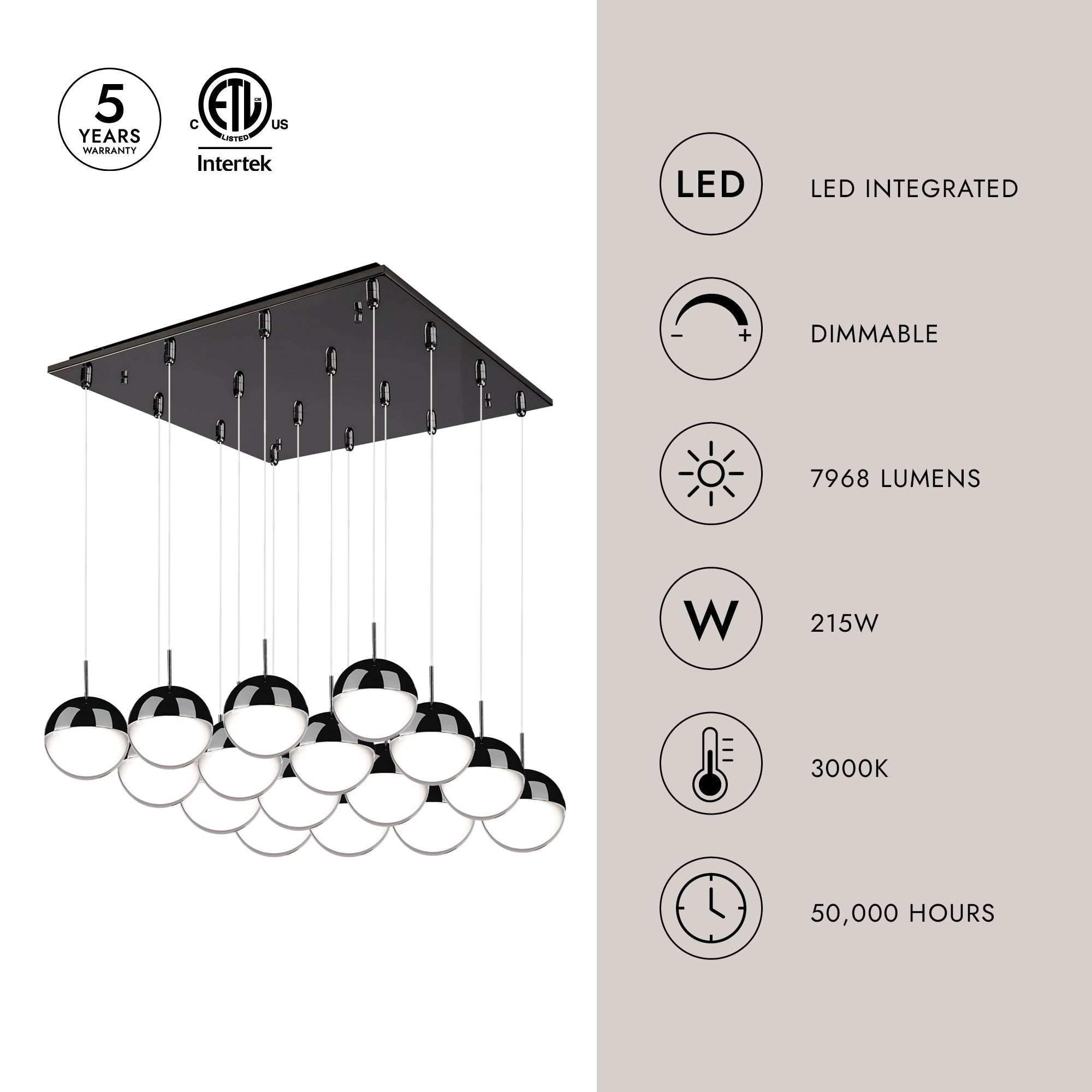 Pluto 4-in 16 Head Multi Pendant