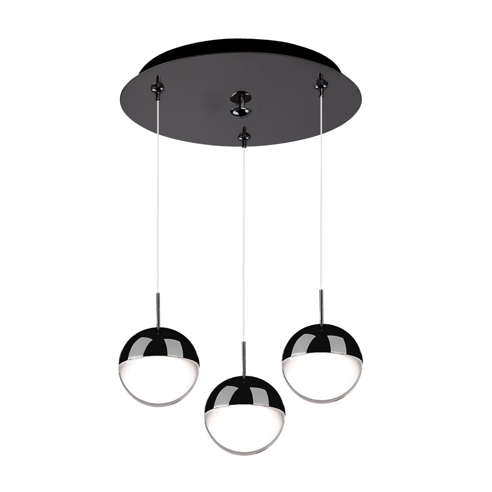 Pluto 4-in 3 Head Multi Pendant — Black Chrome
