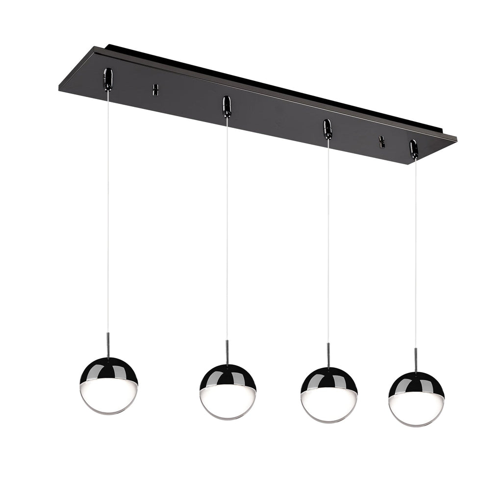 Pluto 4-in 3 Head Multi Pendant — Black Chrome