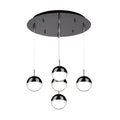 Pluto 4-in 5 Head Multi Pendant — Black Chrome