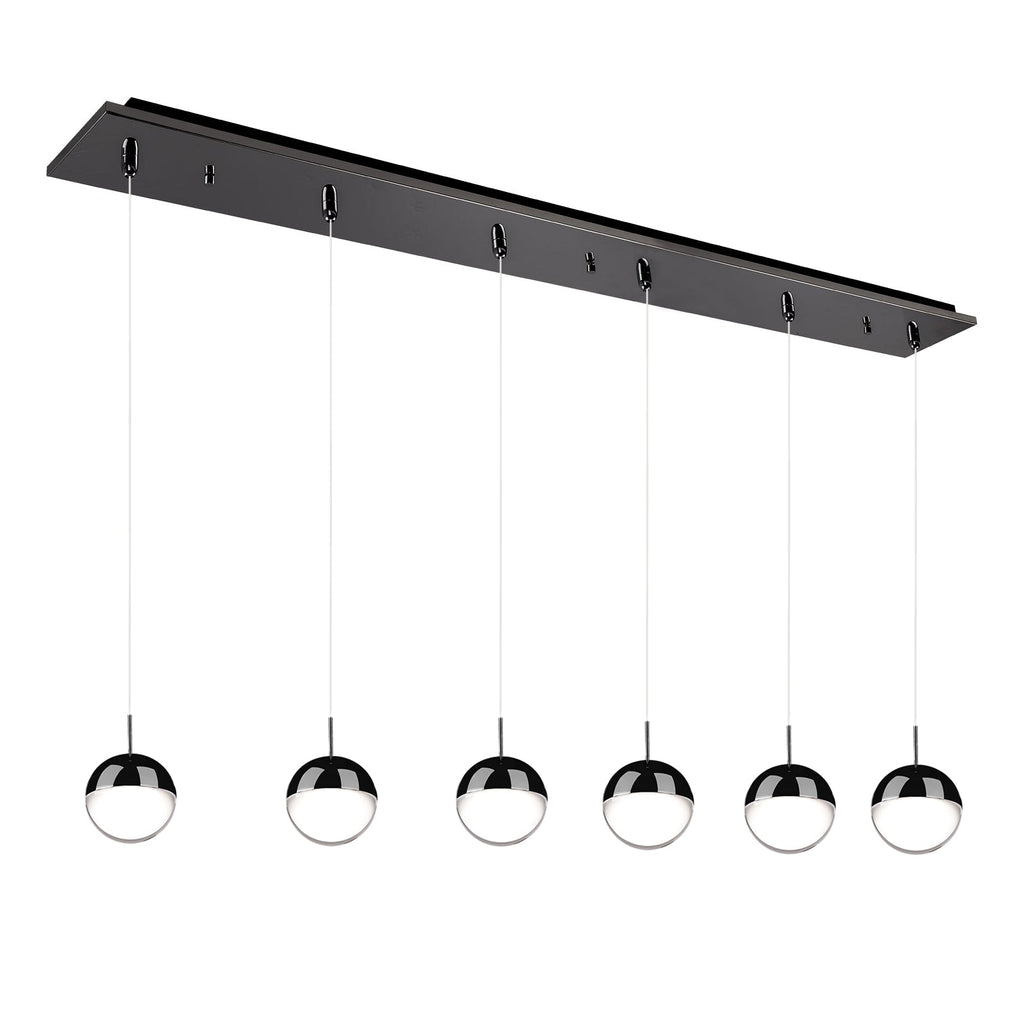 Pluto 4-in 6 Head Multi Pendant — Black Chrome
