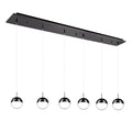 Pluto 4-in 6 Head Multi Pendant — Black Chrome