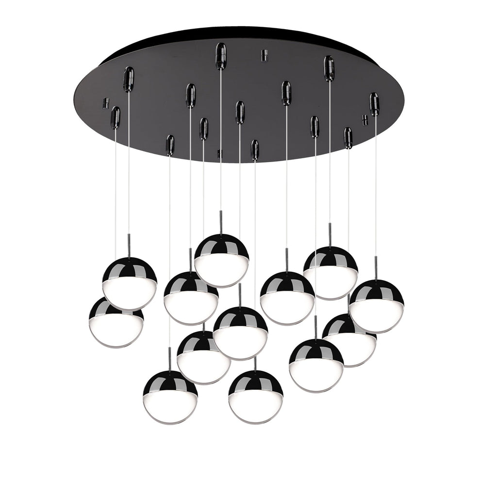 Pluto 4-in 13 Head Multi Pendant — Black Chrome