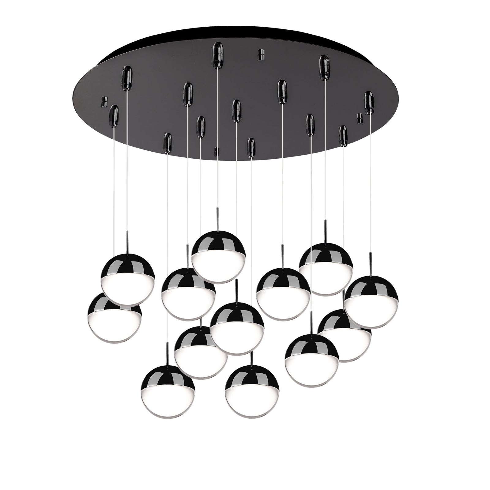 Pluto 4-in 13 Head Multi Pendant — Black Chrome