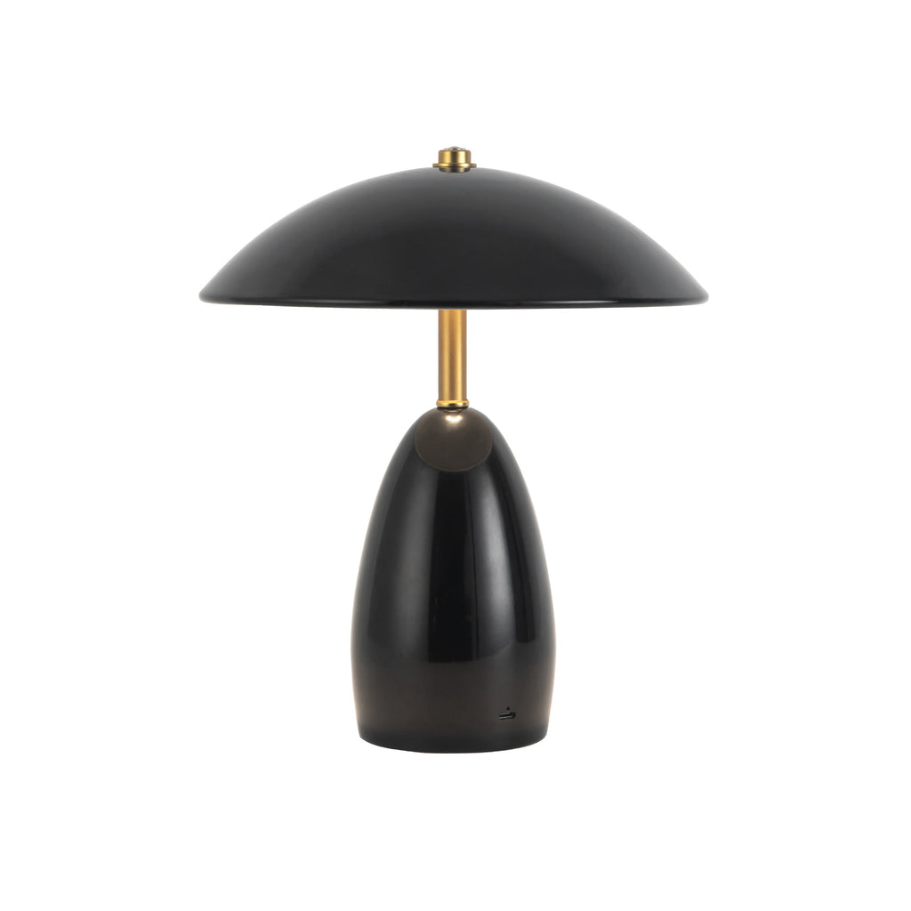 Poppy 9-in Table Lamp — Glossy Black