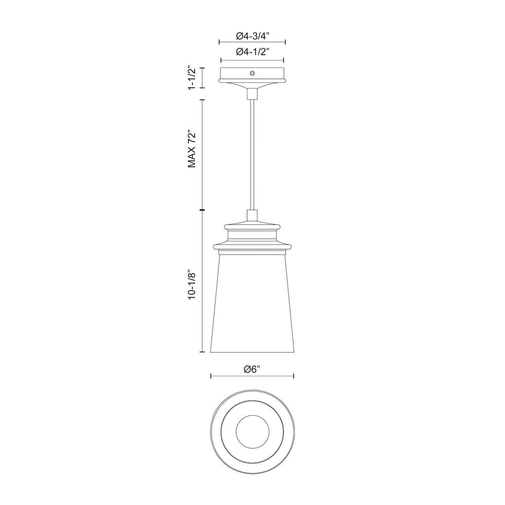 Quincy 6-in Exterior Pendant