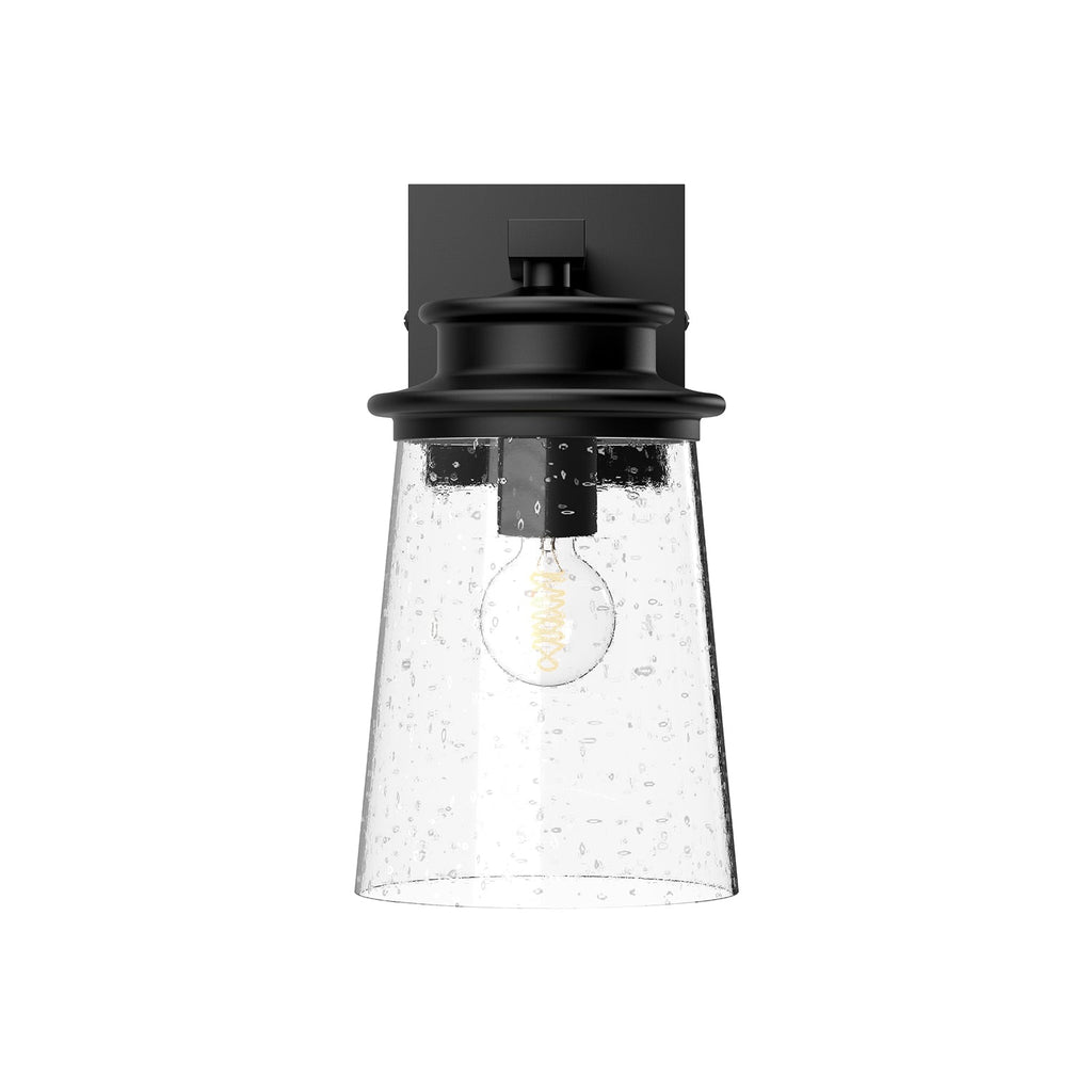 Quincy 6-in Exterior Wall Sconce — Clear Bubble Glass/Textured Black