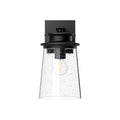 Quincy 6-in Exterior Wall Sconce — Clear Bubble Glass/Textured Black