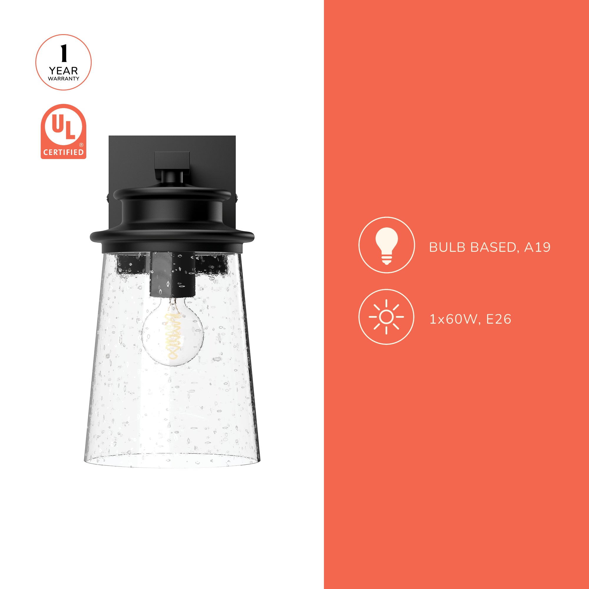 Quincy 6-in Exterior Wall Sconce