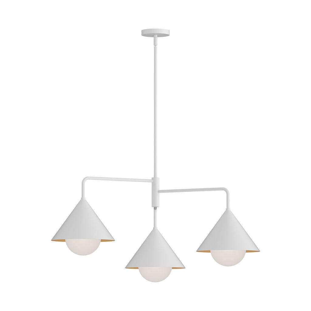 Remy 38-in Chandelier — White/Opal Glass