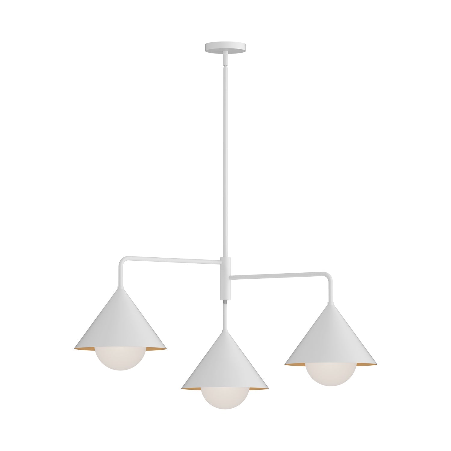 Remy 38-in Chandelier — White/Opal Glass