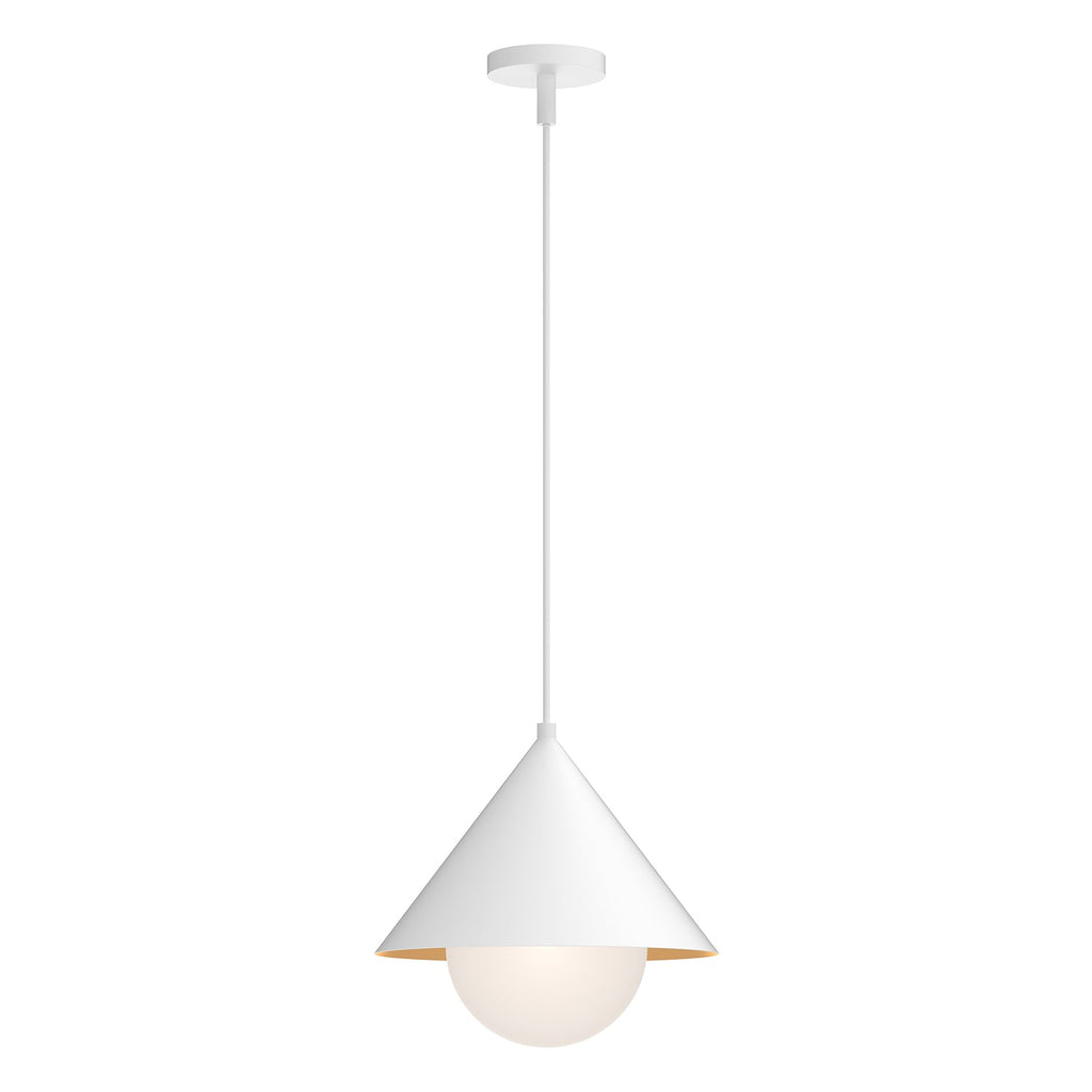 Remy 14-in Pendant — White/Opal Glass