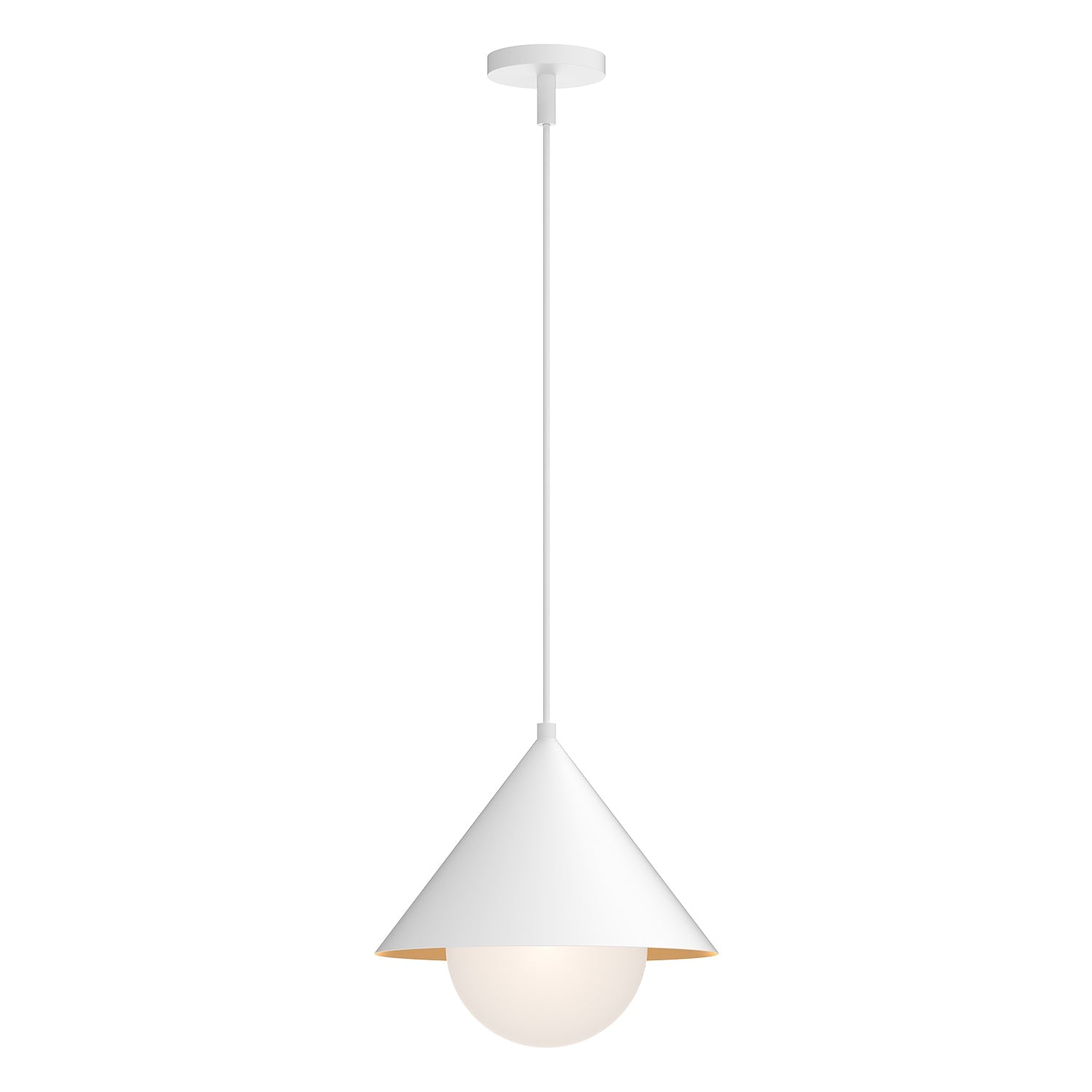 Remy 14-in Pendant — White/Opal Glass