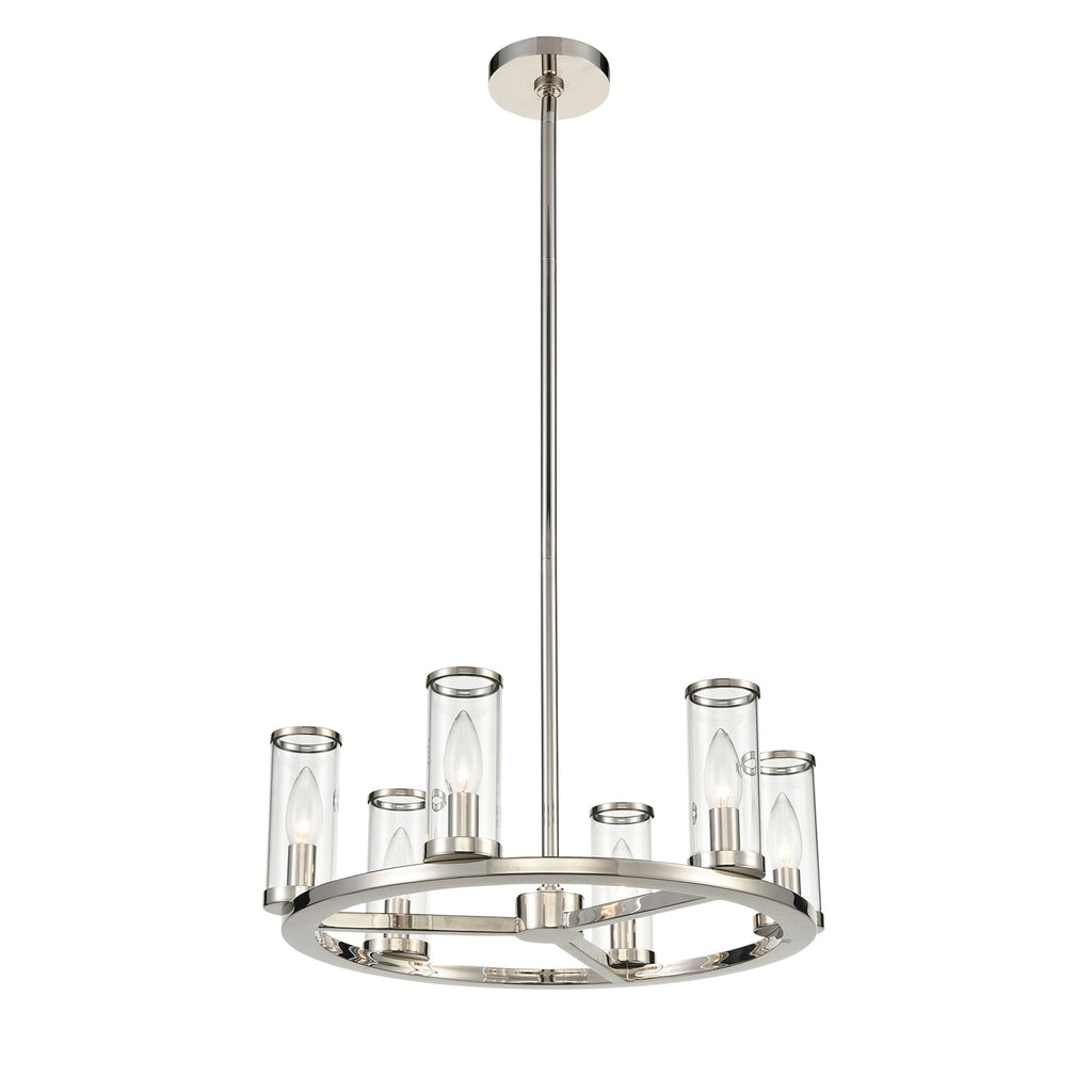 Revolve 19-in Chandelier — Clear Glass/Polished Nickel