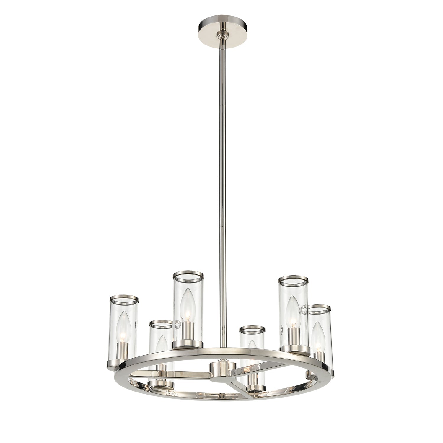 Revolve 19-in Chandelier — Clear Glass/Polished Nickel