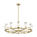 Revolve 33-in Chandelier — Clear Glass/Natural Brass