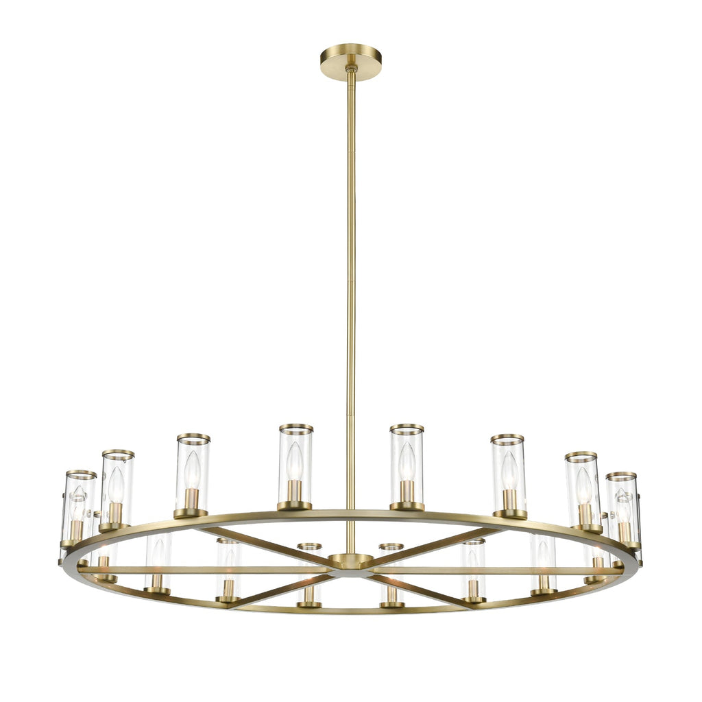 Revolve 48-in Chandelier — Clear Glass/Natural Brass