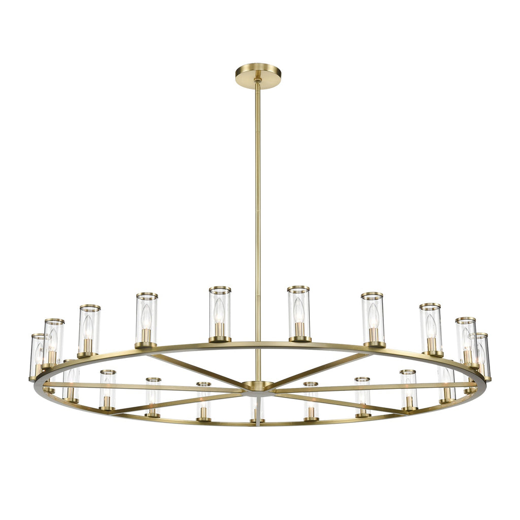 Revolve 61-in Chandelier — Clear Glass/Natural Brass