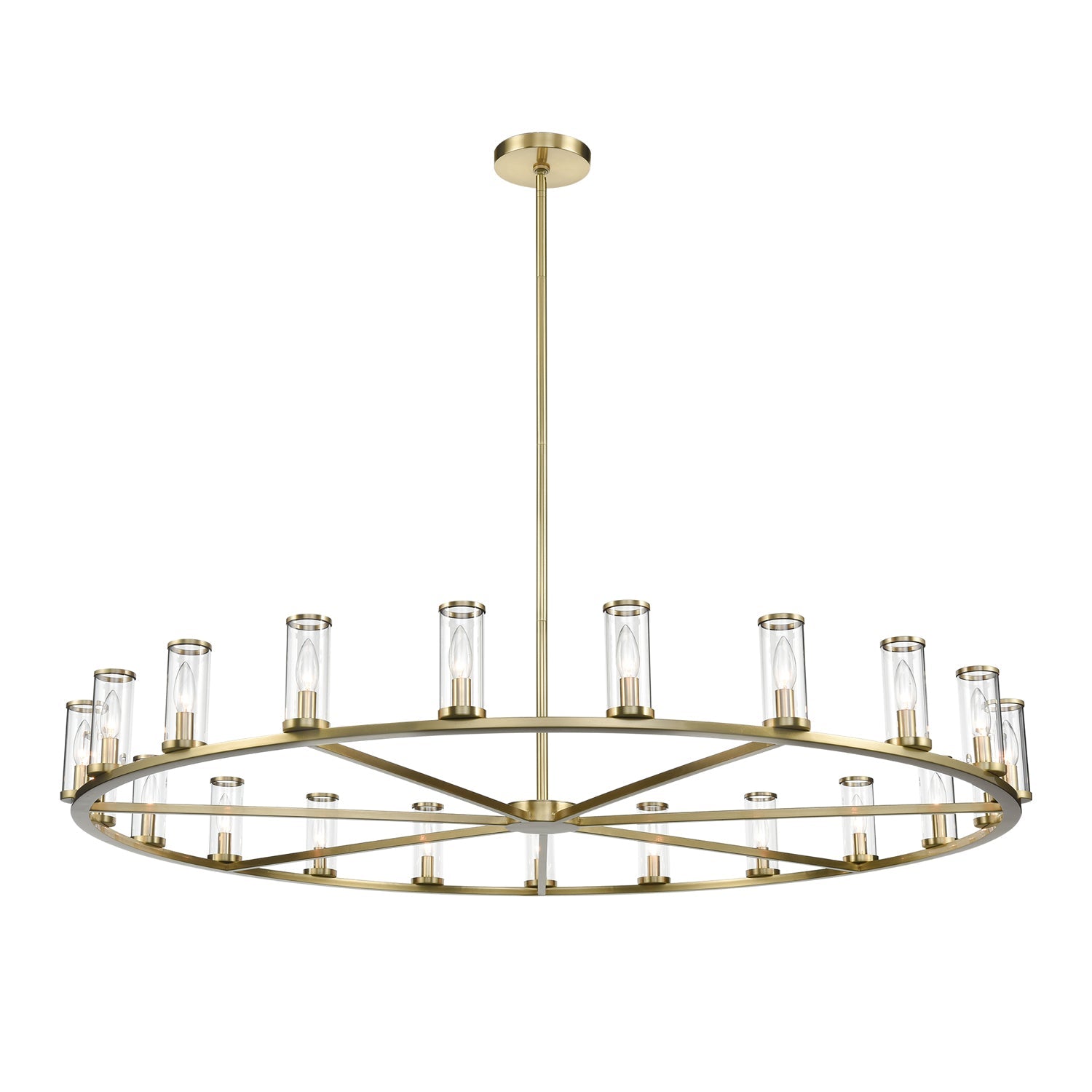 Revolve 61-in Chandelier — Clear Glass/Natural Brass