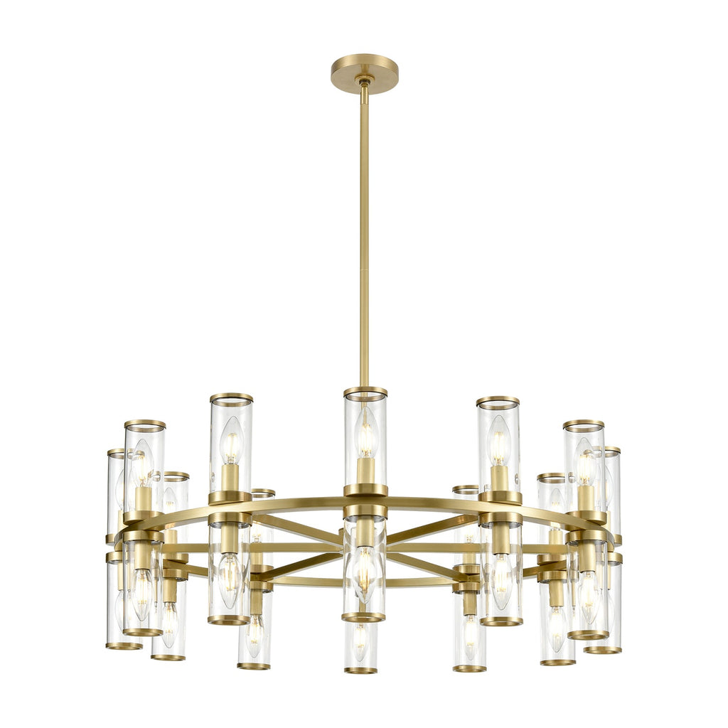 Revolve 33-in Chandelier — Clear Glass/Natural Brass
