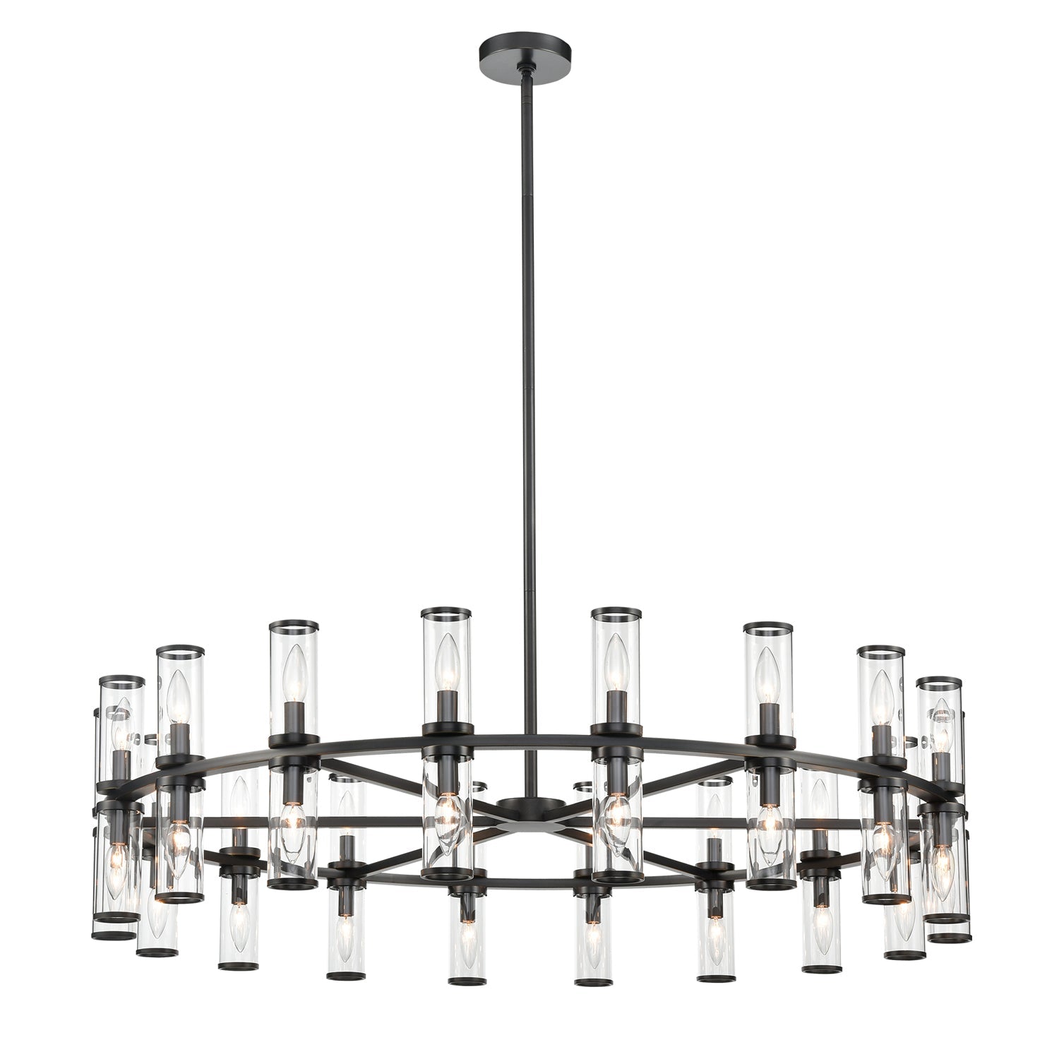 Revolve 48-in Chandelier — Clear Glass/Urban Bronze
