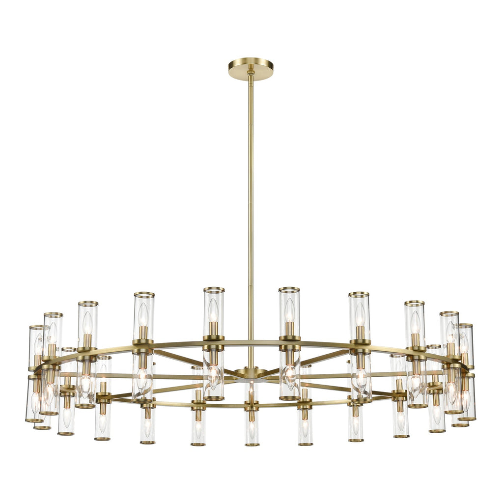 Revolve 61-in Chandelier — Clear Glass/Natural Brass
