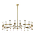 Revolve 61-in Chandelier — Clear Glass/Natural Brass