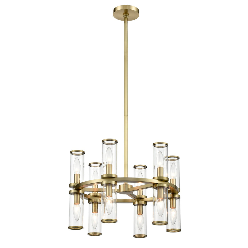 Revolve 19-in Chandelier — Clear Glass/Natural Brass