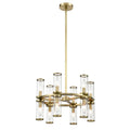 Revolve 19-in Chandelier — Clear Glass/Natural Brass