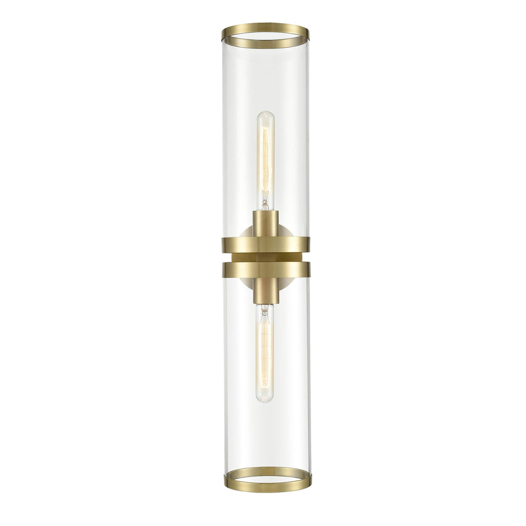 Revolve II 28-in Wall/Vanity Light — Clear Glass/Natural Brass