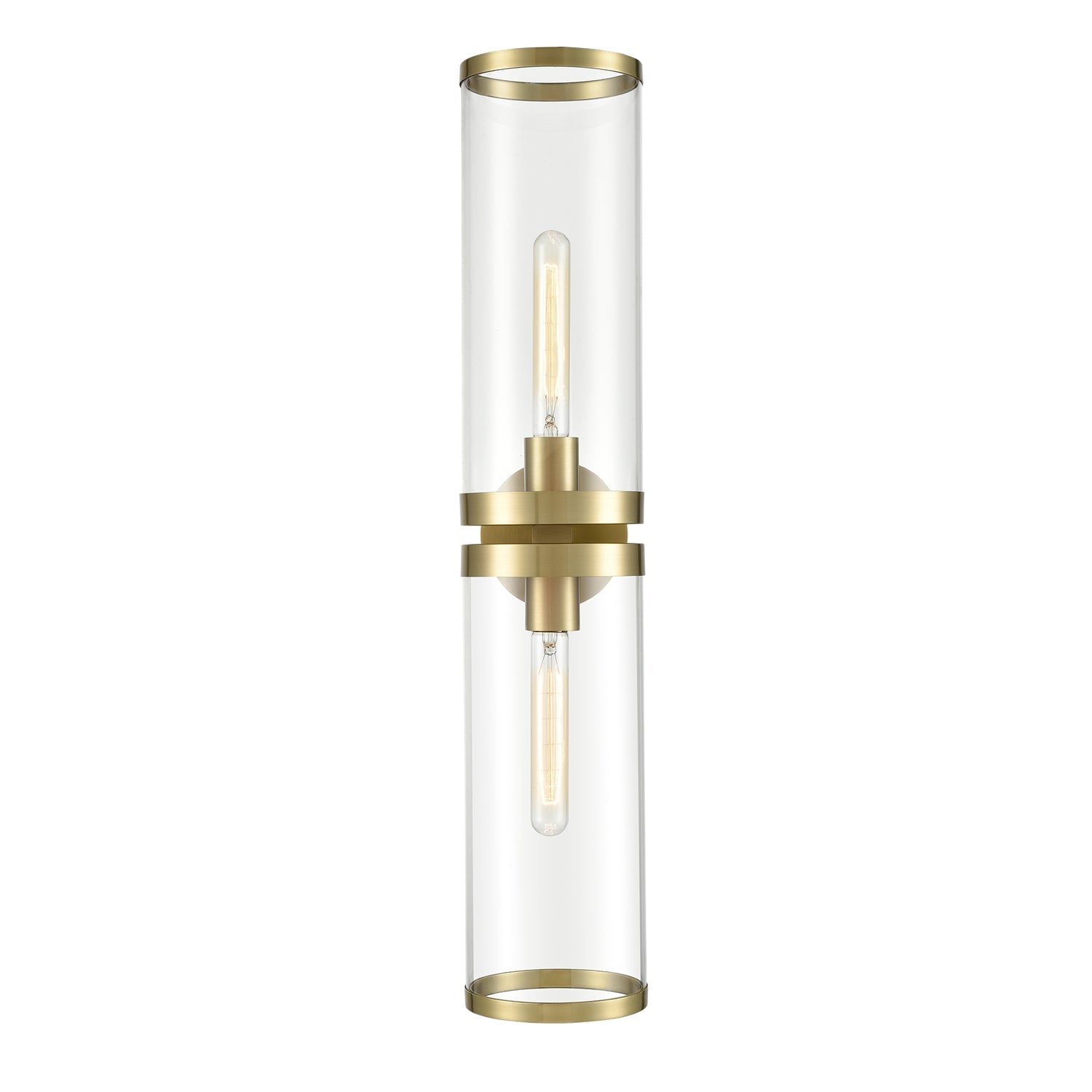 Revolve II 28-in Wall/Vanity Light — Clear Glass/Natural Brass