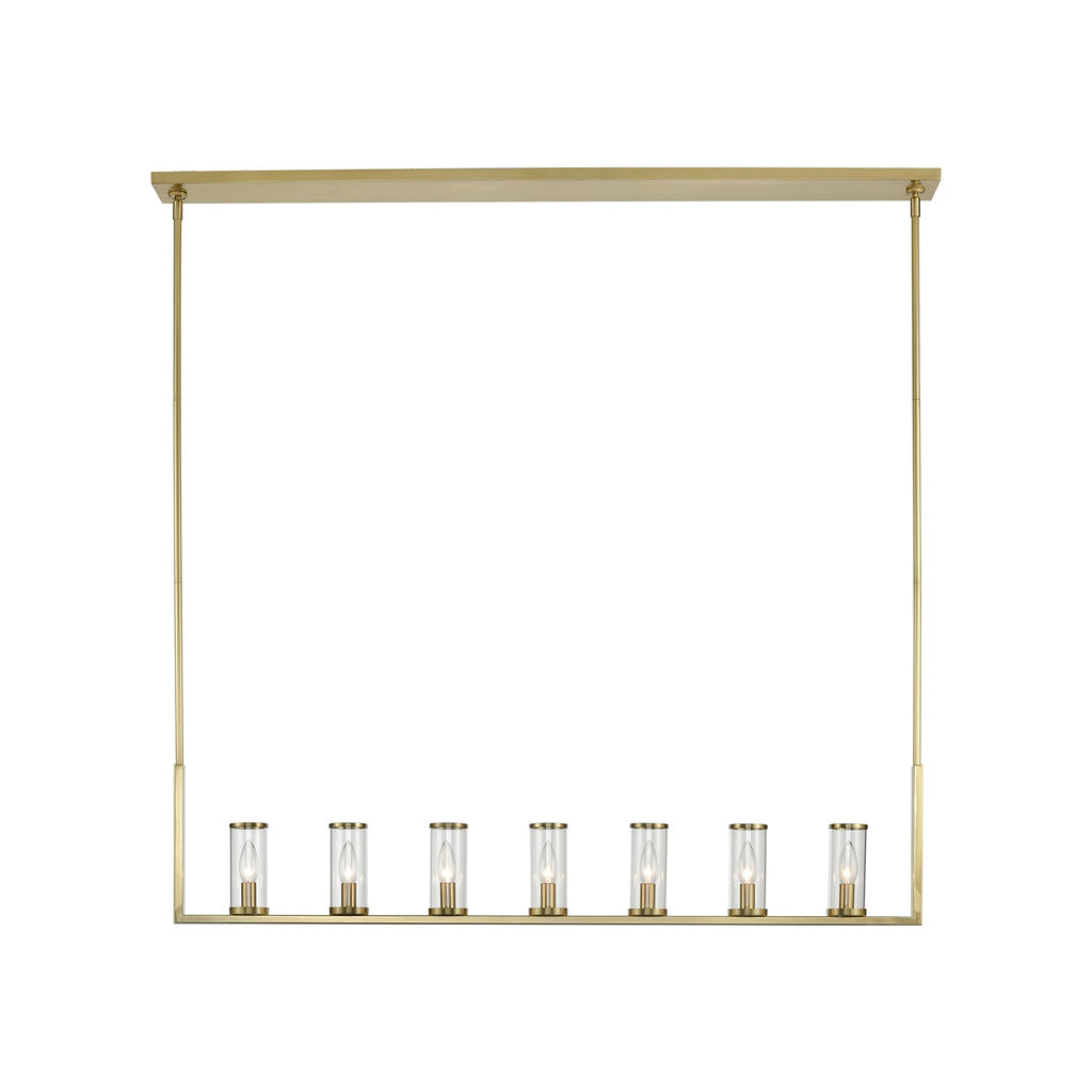 Revolve 47-in Linear Pendant — Clear Glass/Natural Brass