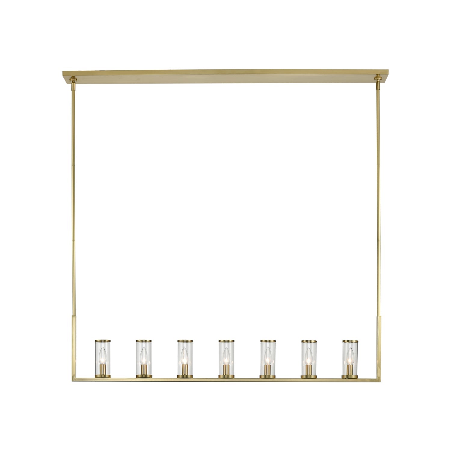 Revolve 47-in Linear Pendant — Clear Glass/Natural Brass