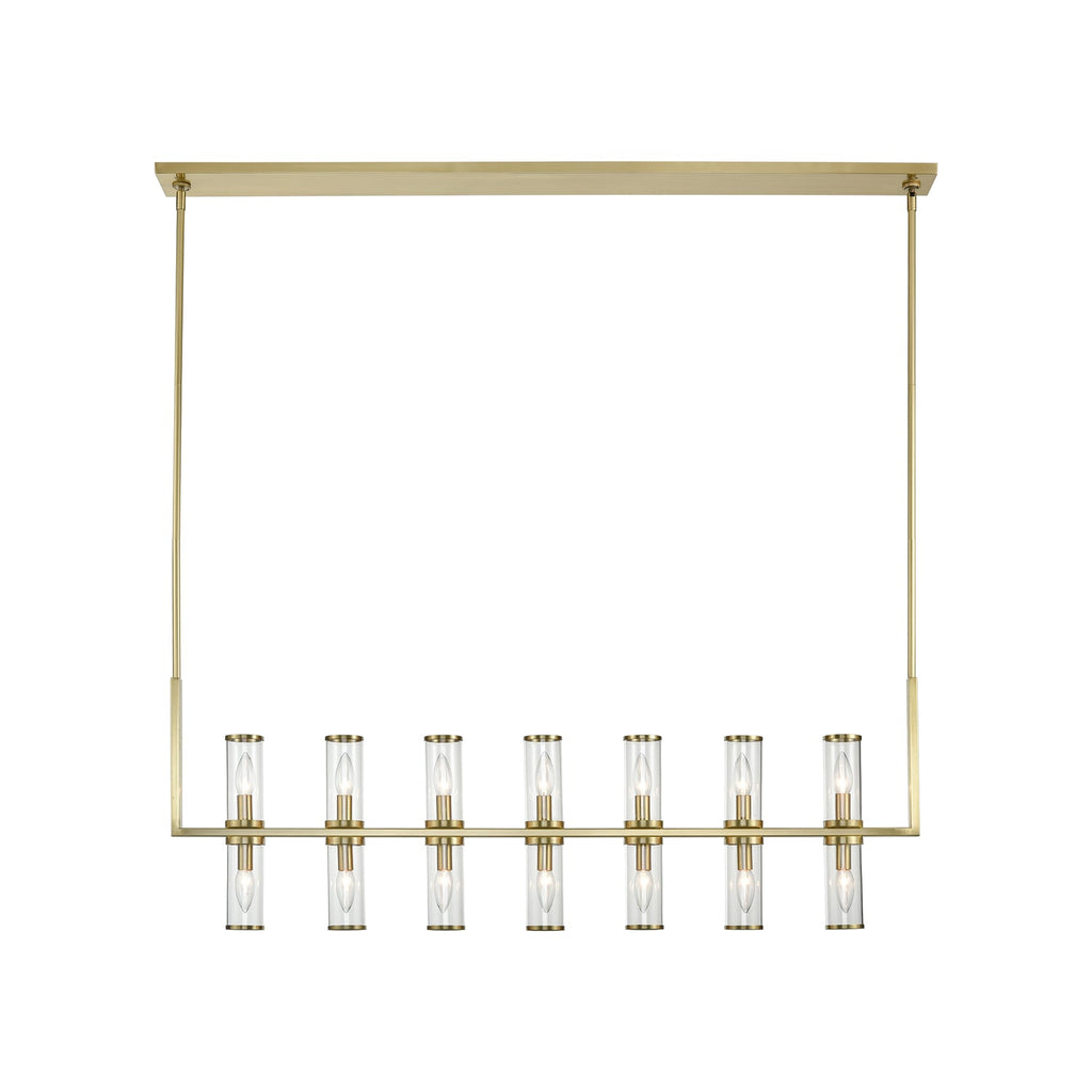 Revolve 47-in Linear Pendant — Clear Glass/Natural Brass